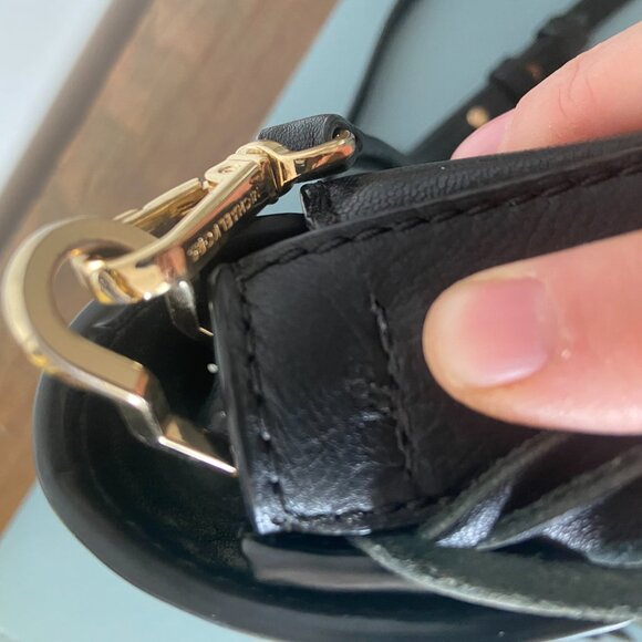 Michael Kors Cary Small Fringed Leather Crossbody Saddle Bag - Picture 7 of 13